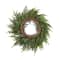 Glitzhome® 24"D Christmas PE Wreath with Pinecones and Red Berries